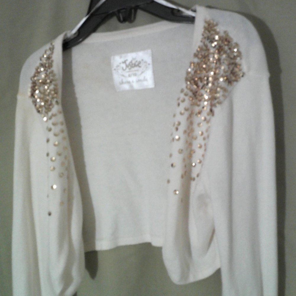 White & Gold (Shiny) Cardigan